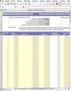 Tableau D Amortissement Au Format Excel Openoffice Google Docs Tableau Amortissement
